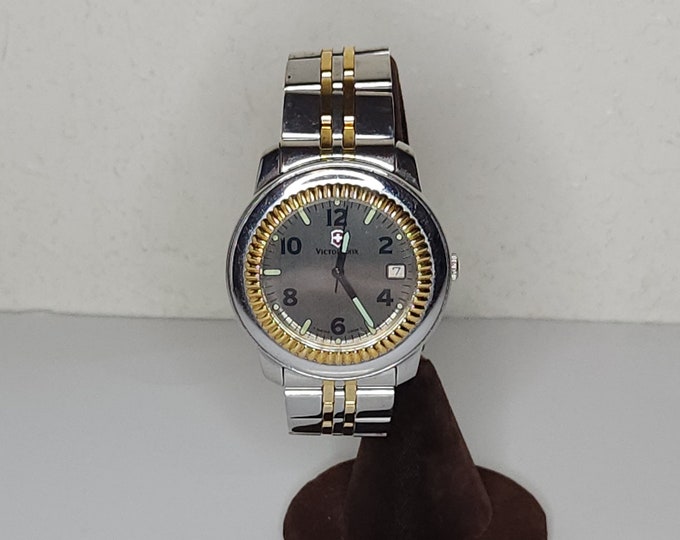 Vintage Victorinox Signed Swiss Made Two Tone Swiss Army Watch with New Battery C-2-50
