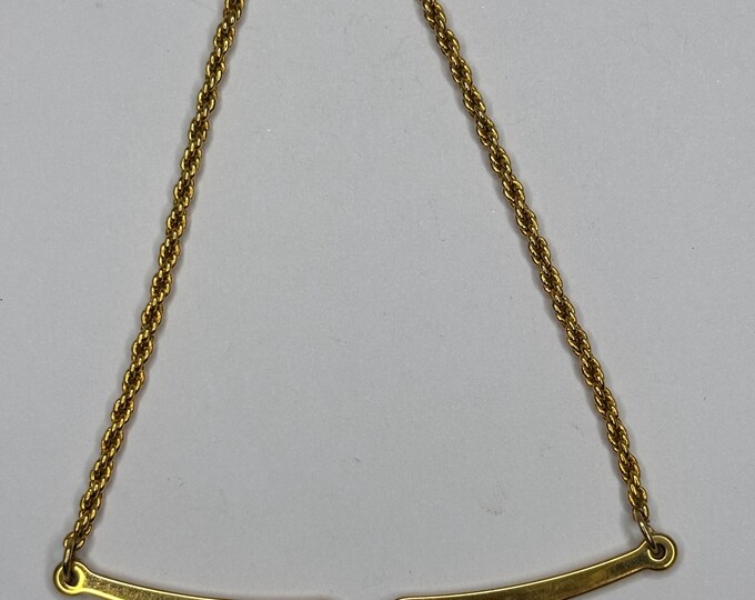 French Rope Gold Tone Button Style Tie Bar Bracelet D-7-88