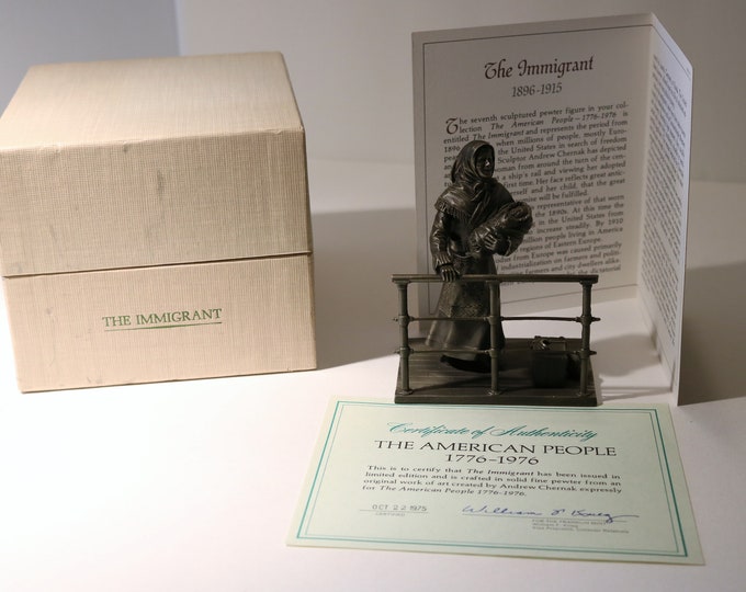 1974-75 The American People 1776-1976 by The Franklin Mint - Andrew Chernak Pewter Miniatures "The Immigrant"