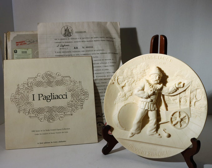 Free Shipping-I PAGLIACCI -First Edition in La Scala Opera Collection -1982 Ivory Alabaster