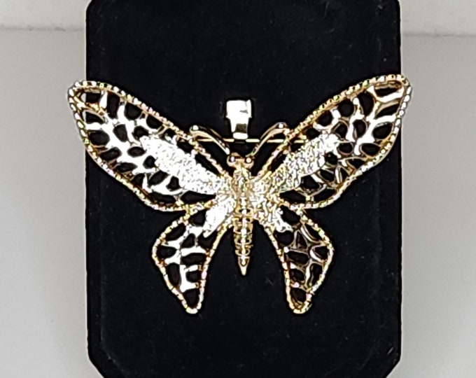 Vintage Sarah Coventry Signed Gold Tone Butterfly Brooch Pin A-5-73