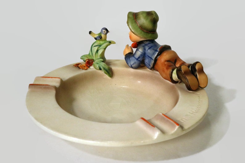 hummel ashtray boy with bird