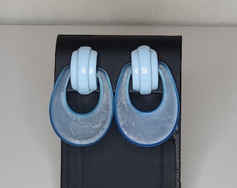 Vintage Two-Tone Blue Earrings A-2-25