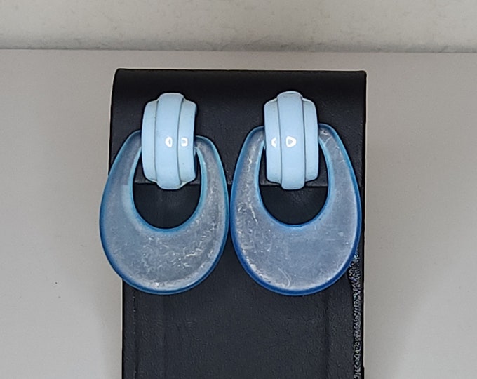 Vintage Two-Tone Blue Earrings A-2-25