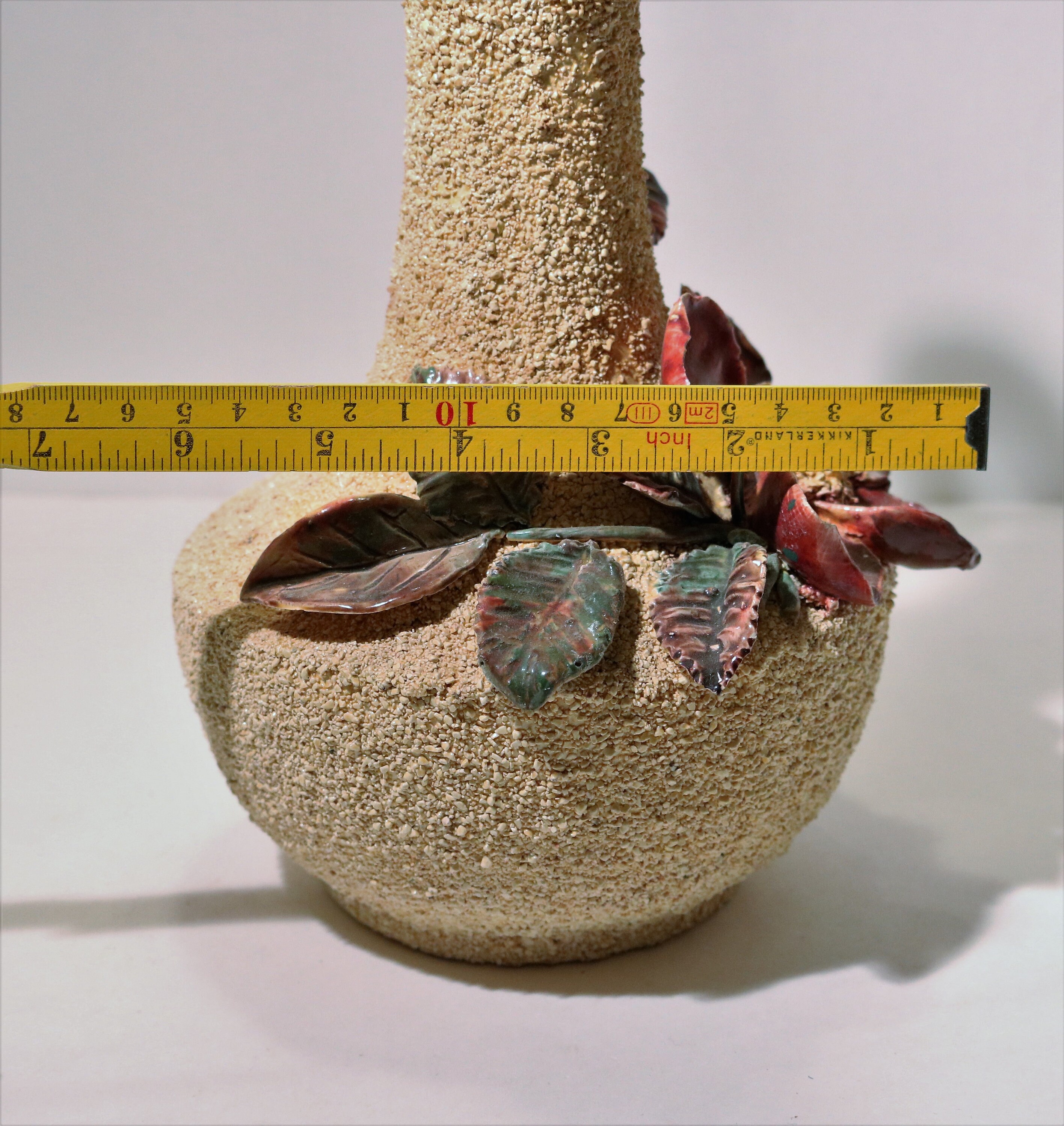24 HR HOLD - 1850-1900's Large Sand Majolica Barbotine-style Flowers on ...