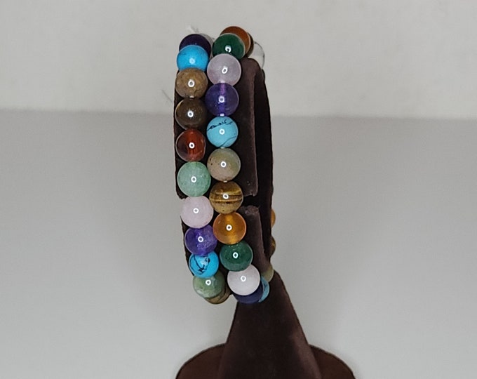 Set of Two Semi-Precious Stone Stretch Bracelets A-6-77