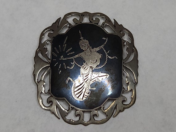 Boutons De Manchette Vintage En Argent 925 - Déesse De La Foudre Mekkala, Siam - Occasion