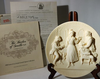 Free Shipping-THE BARBER of SEVILLE -First Edition in La Scala Opera Collection -1980 Ivory Alabaster