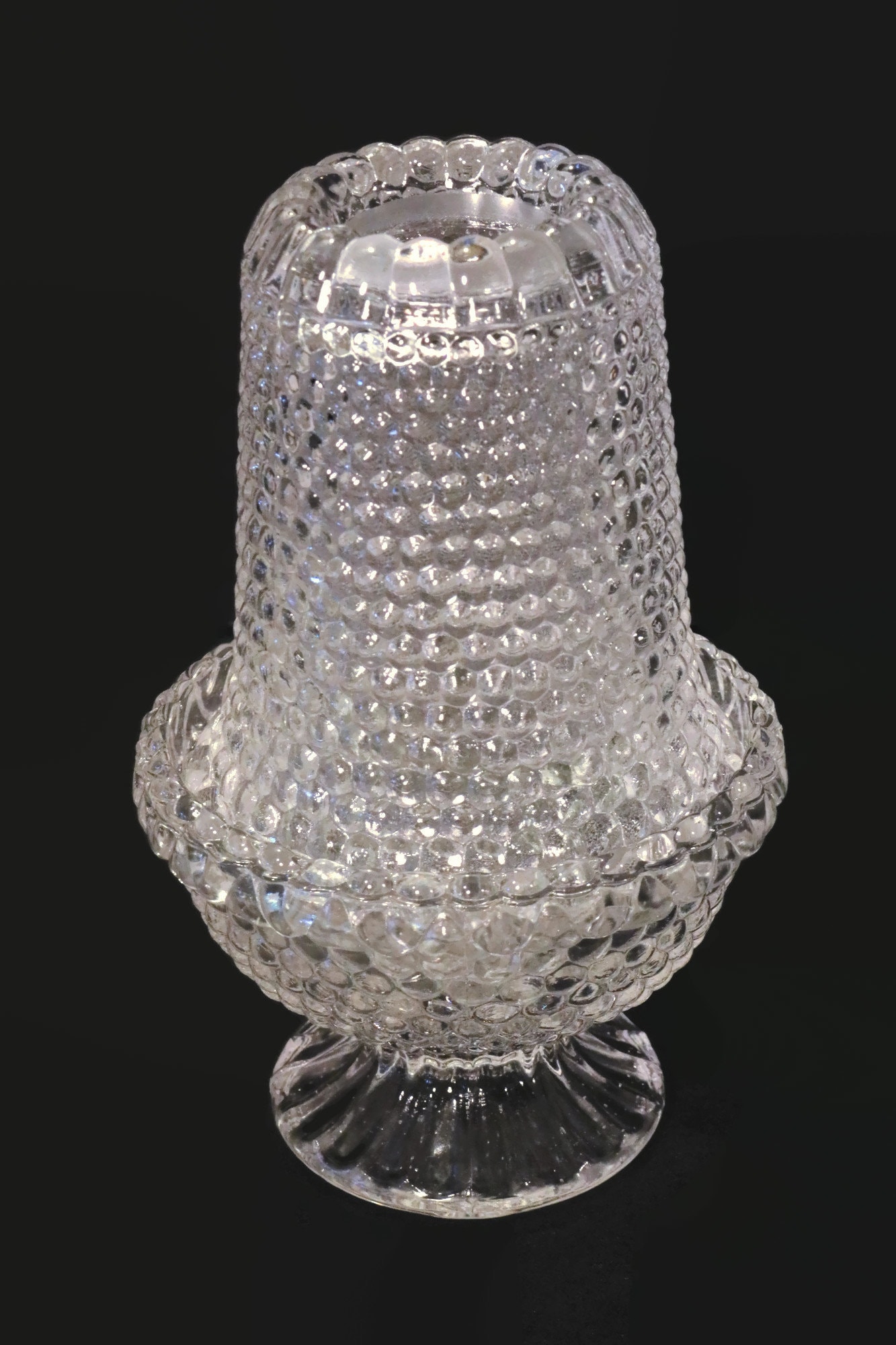 Indiana Glass Clear Hobnail Fairy Lamp Light Candle Holder 3 pc