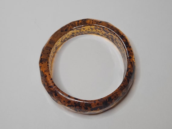 Vintage Translucent Yellow Plastic Bangle Bracele… - image 3