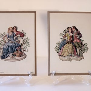 1971 Don Art Viktorianische Liebespaare Litho Drucke an Bord Wand Dekor