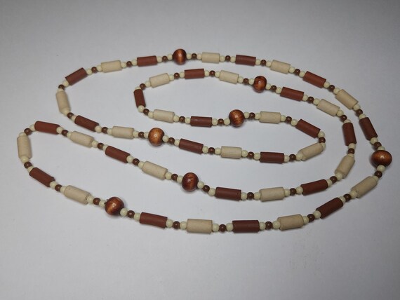 Vintage Ethnic Clay, Wood and Plastic Beaded Neck… - image 3
