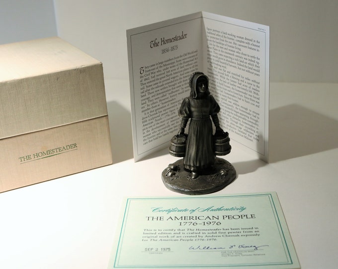 1974-75 The American People 1776-1976 by The Franklin Mint - Andrew Chernak Pewter Miniatures "The Homesteader"