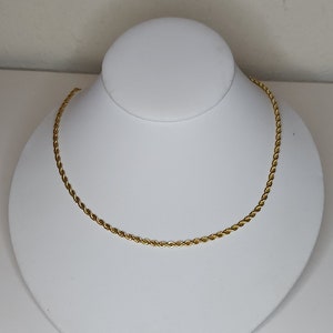 ネックレス・チョーカー [VINTAGE HOLLYWOOD] Basic Rope Necklace Vintage Ambassador Marked Gold Tone Rope Chain Necklace 18