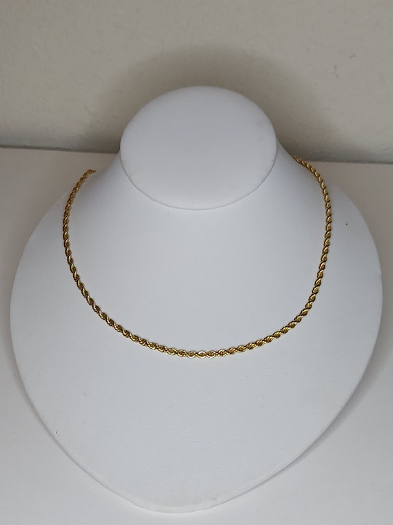 Vintage Ambassador Marked Gold Tone Rope Chain Necklace 18