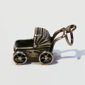 Vintage Sterling 925 Baby Carriage Stroller Pram Buggy Charm