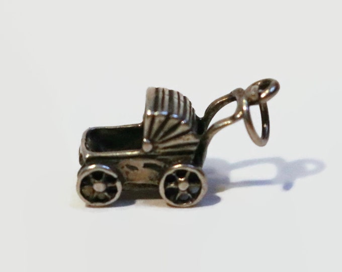 Vintage Sterling 925 Baby Carriage Stroller Pram Buggy Charm