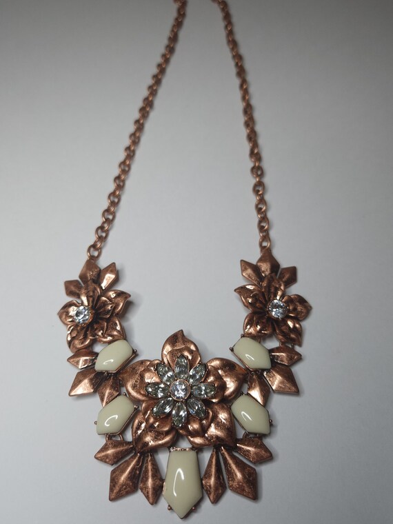 Vintage Premier Designs Copper Plated Flower Bib … - image 3