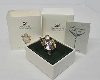 Swarovski Steven Lavaggi American Angel Crystal Brooch Pin Gold Tone D-5-18