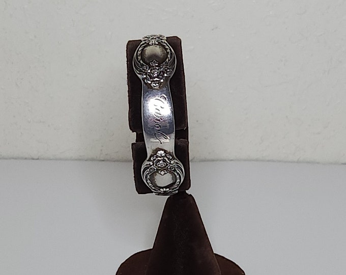 Vintage 16 Grams Sterling Marked Spoon / Fork Cuff Bracelet with 'Carol' Engraving D-1-96
