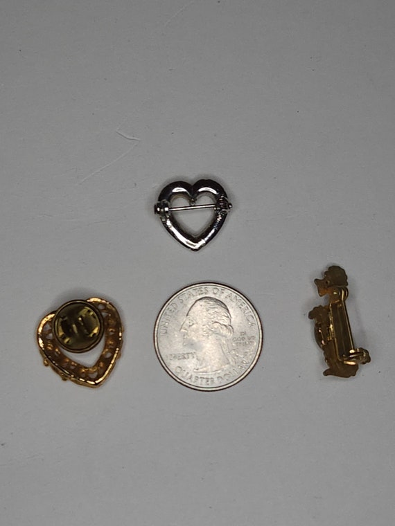 Vintage Small Brooch Pin Lot - Gold Tone Poodle w… - image 2