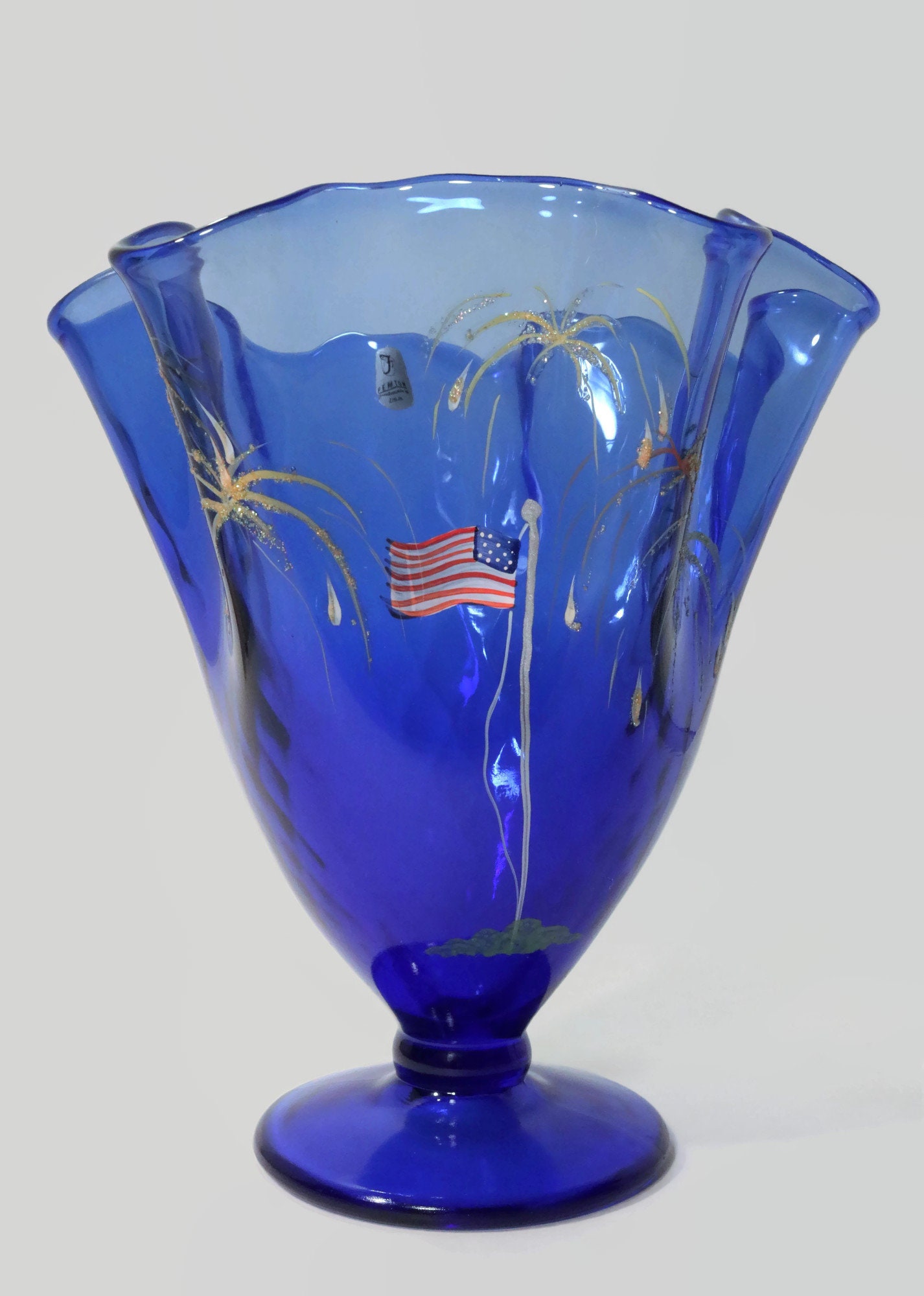 Fenton for QVC American Flag & Fireworks Designed by Michelle Kibbe