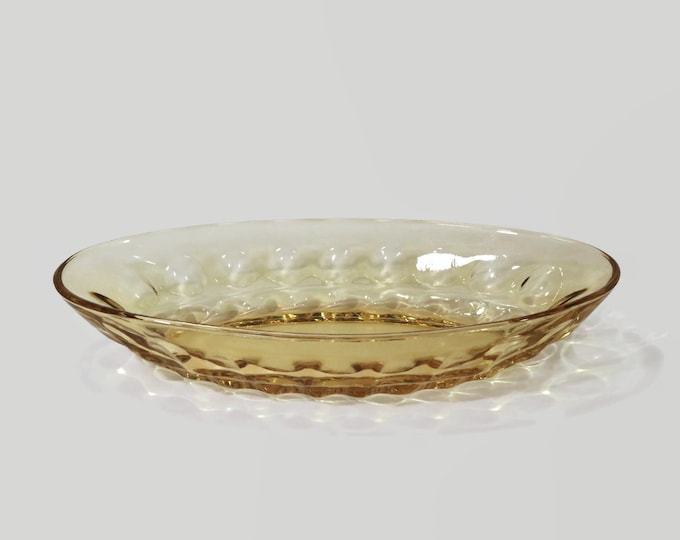 Hazel Atlas El Dorado Eldorado Amber Gold Coin Dot Spot Celery Condiment Oval Bowl Dish