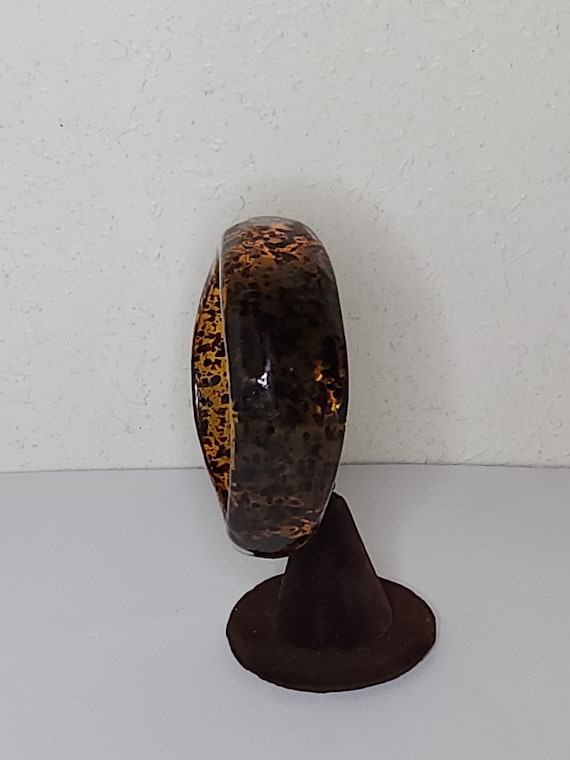 Vintage Translucent Yellow Plastic Bangle Bracele… - image 1