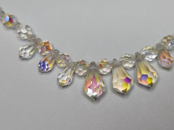 Vintage AB Crystal Faceted Teardrops and Round Be… - image 4