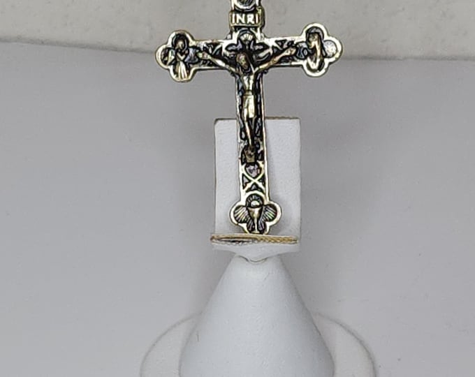 Vintage Gold Tone Crucifix with Tertium Millennium Pendant C-2-54