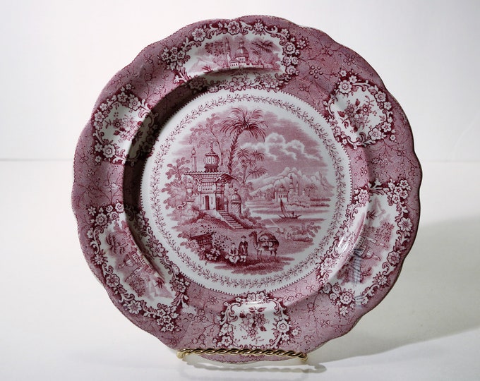 ca. 1830-34 Historical WR William Ridgway "Oriental" Red Pink Purple Mulberry Transfer China Plate