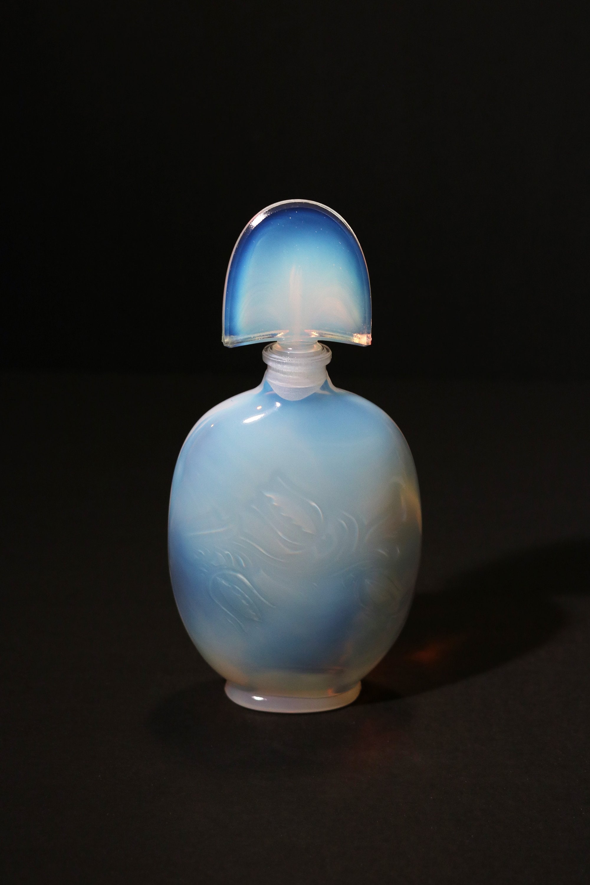 RARE 193040's Sabino Art Glass Opalescent Scrolled Flora Perfume/Scent