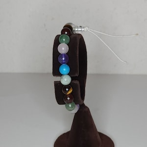 Vintage New Old Stock Semi Precious Stone Multicolor Stretch Bracelet B-1-3