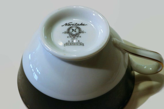 1970's Noritake Benedicta Porcelain Black and White China 1970's Noritake Benedicta Porcelain Black and White China