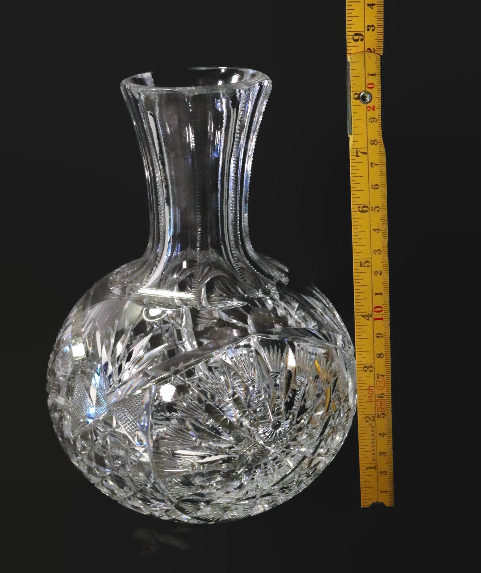 Antique American Brilliant Cut Wine ~ Liquor Decanter ~ Water Carafe, J.  Hoare & Co, circa 1853, Corning, NY. Vintage Wine Carafe, Decanter