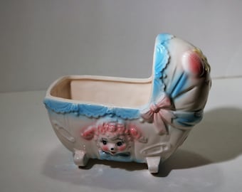 ARDCO Japan Little Lamb Bassinet/Cradle ca. 1960-70's Planter