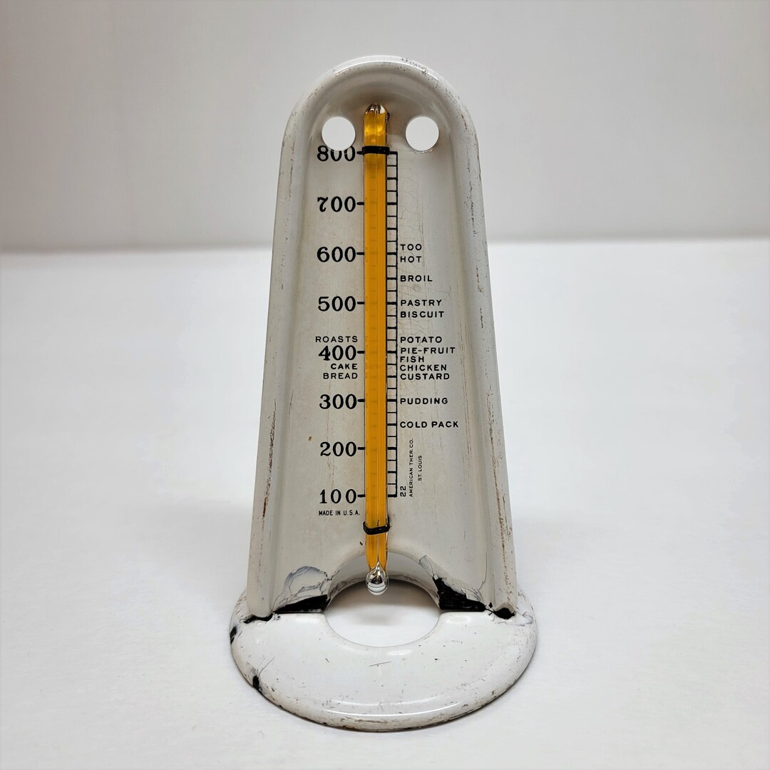 Vintage Porcelain Enamel American Thermometer Co St. Louis Baking