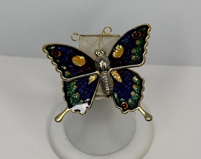 Vintage Gold Tone Gliltery Butterfly Pin/Brooch D-7-80
