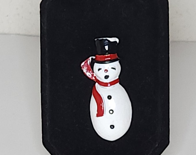 Vintage Gerry's Signed White Snowman Brooch Pin C-5-60