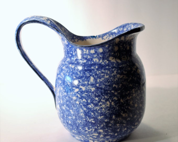 Stengl ca. 1974-78 Town & Country Blue Spongeware PITCHER (blemished)