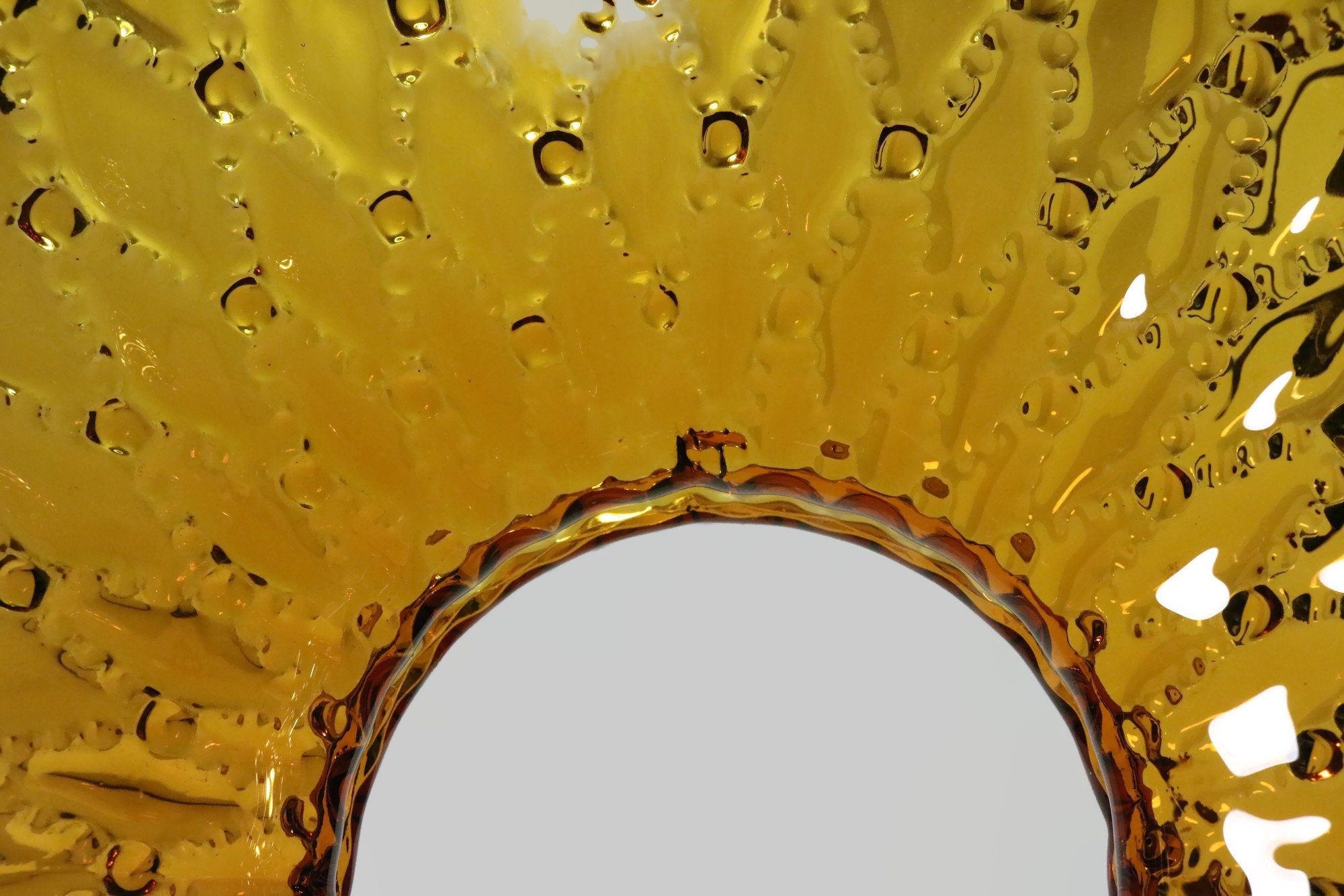 Vintage Quilted Diamond and Bead Amber Glass Lamp Shade Replacement