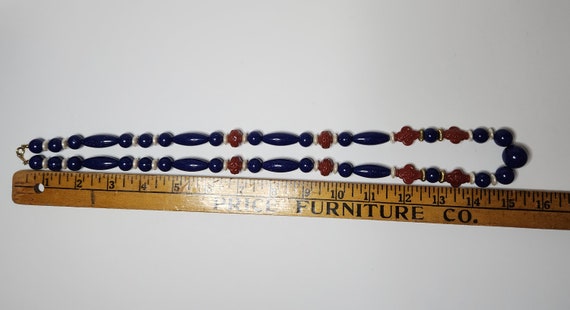 Collier 2 Brins Perles Bleues En Plastique - Style Layered - Neuf Sans Emballage