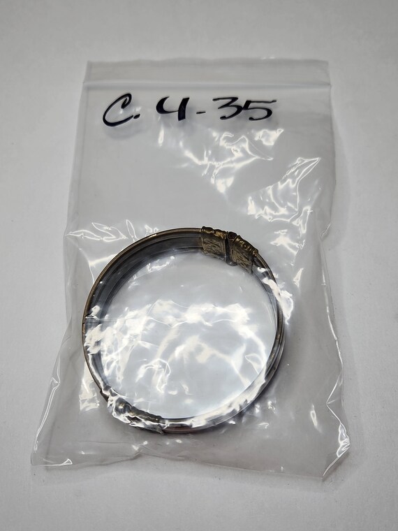 Vintage Brass and Dyed Bone Hinged Cuff Bracelet … - image 6