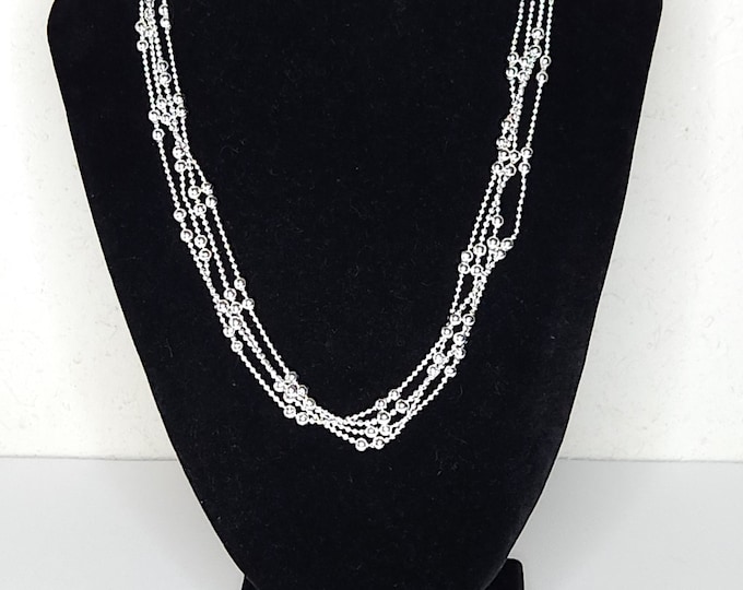 NOS Katie Loxton Signed Silver Tone Four Strand Ball Chain Necklace with Tag C-1-2