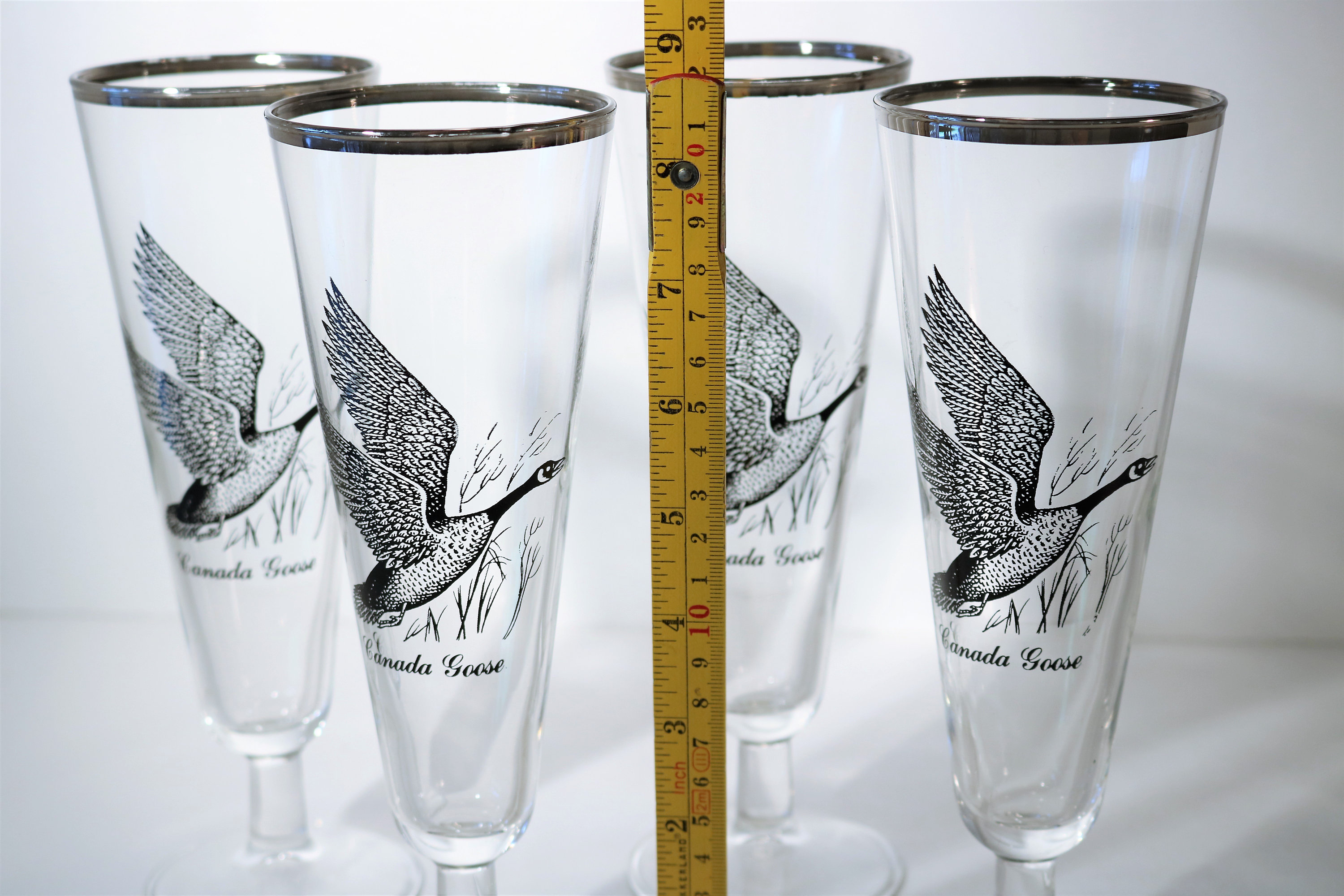 Vintage Federal Glass Sportsman Collection Canadian Goose Set of 4