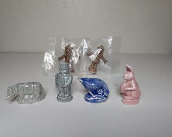 Vintage Wade England Red Rose Tea Whimsies Miniature Porcelain Animal Figurines Lot of 6 A-3-8