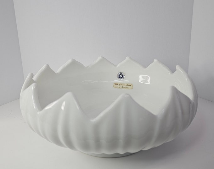 Westmoreland Milk Glass Lotus Bowl 9.5"