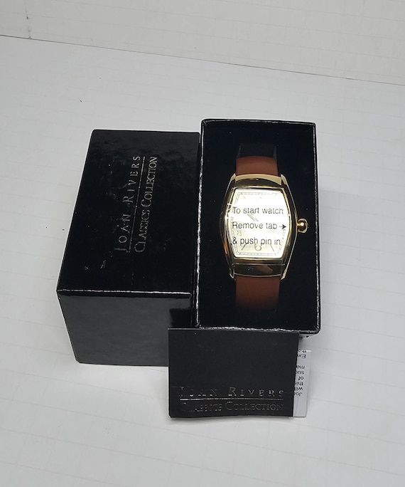 Vintage Joan Rivers Brown Leather Clamper Watch - New  display picture 1