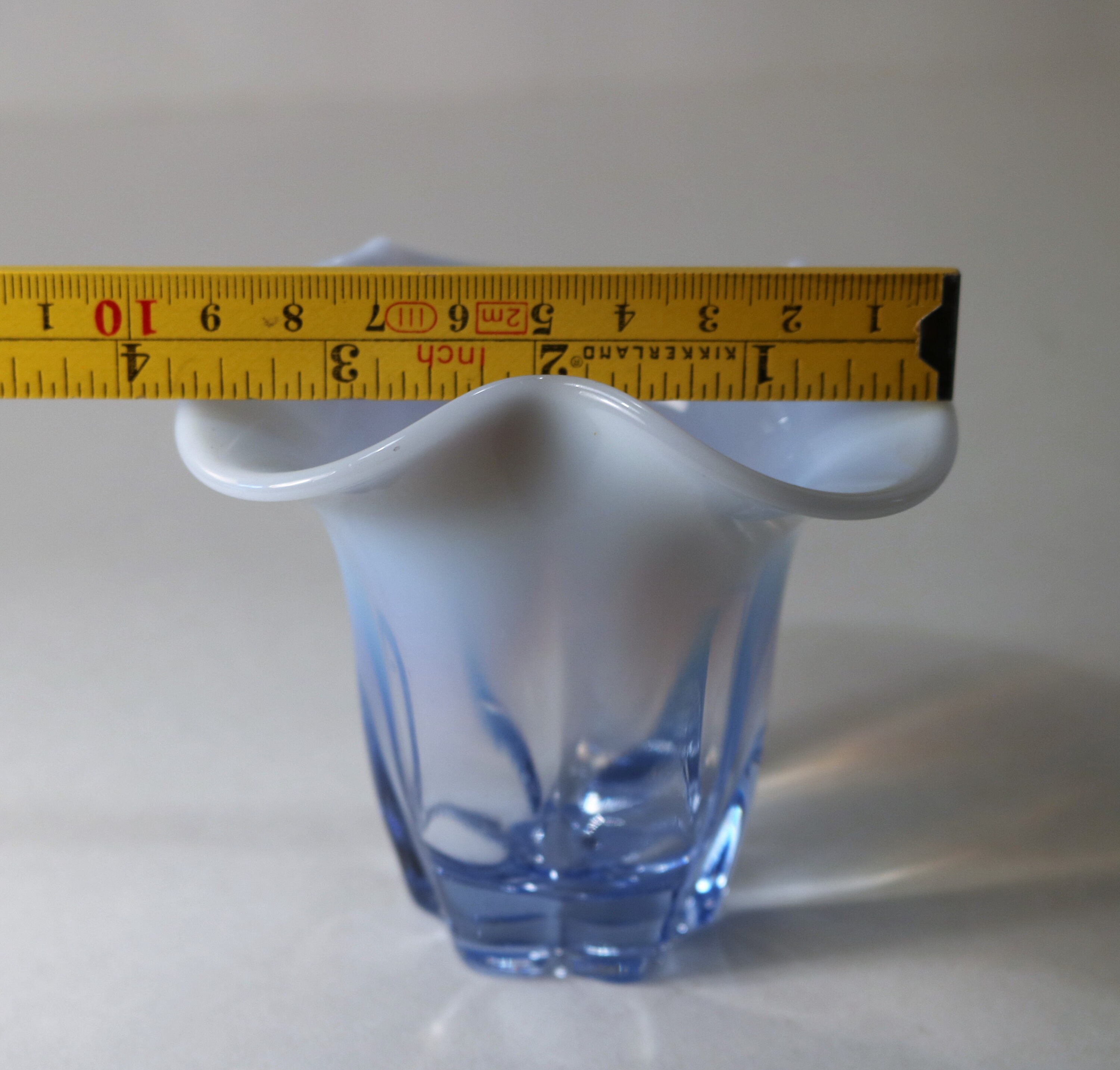 Beautiful Duncan & Miller Canterbury Blue with Fiery Opalescent Ruffled