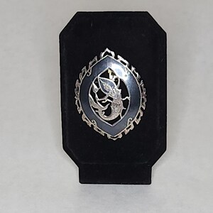 Vintage Siam Signed Sterling Niello Mermaid Goddess Brooch Pin B-8-55